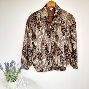 Vintage 100% silk bomber jacket size S M